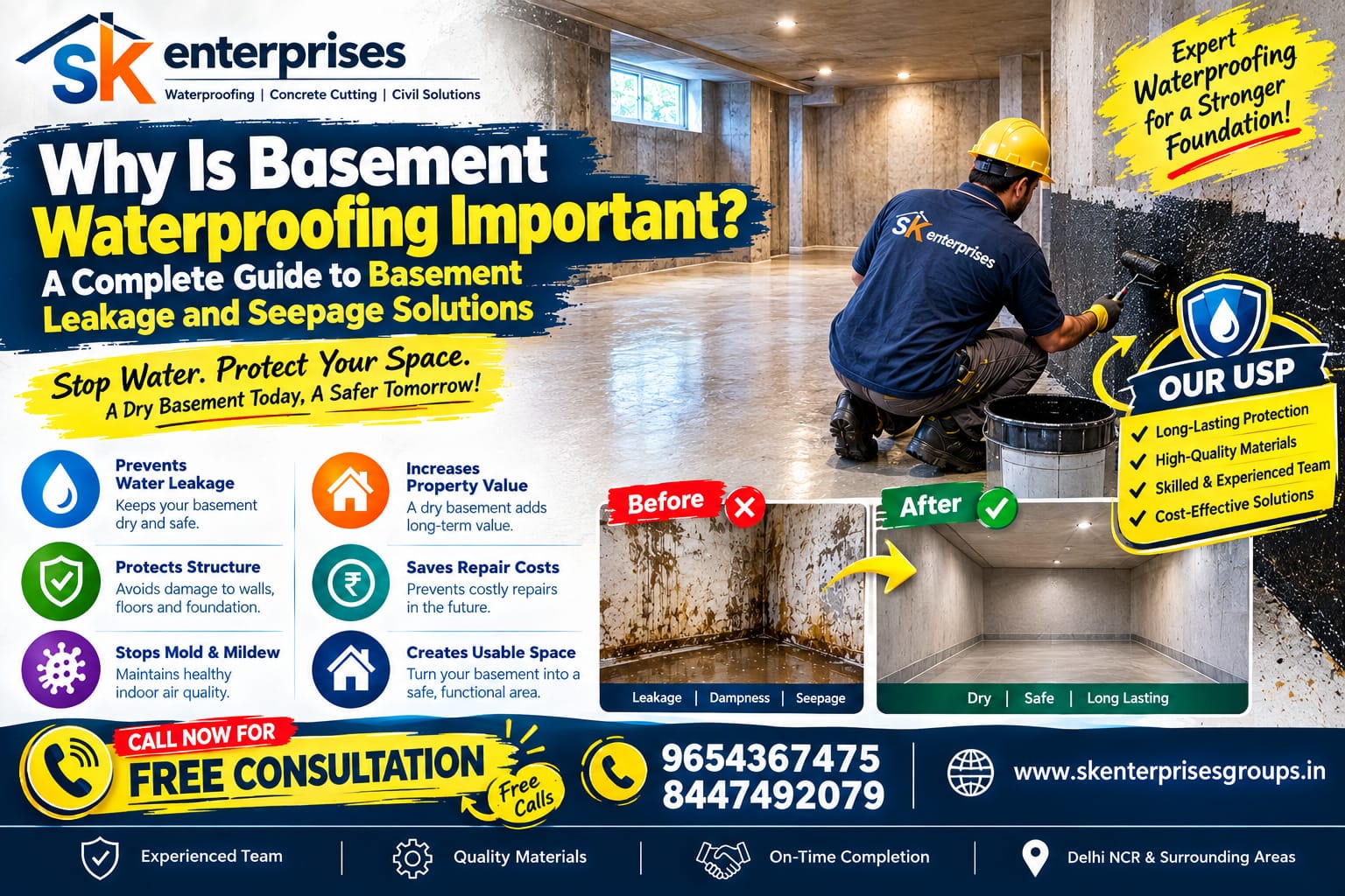 Read more about the article Why Is Basement Waterproofing Important? A Complete Guide to Basement Leakage and Seepage Solutions