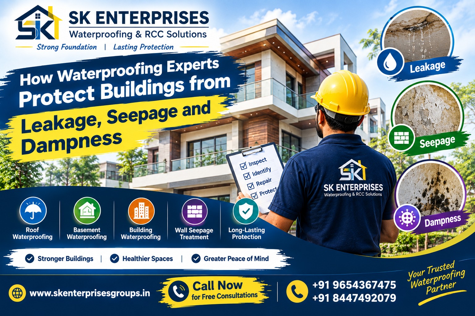 Read more about the article How Waterproofing Experts Protect Buildings from Leakage, Seepage and Dampness